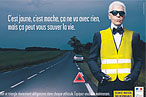 Karl Lagerfeld Models His New Yellow Safety Vest
