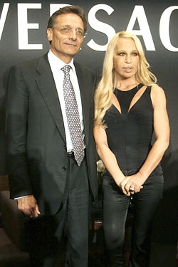 Giancarlo di Risio with Donatella in 2006, when times were merry.