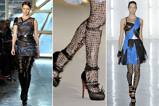 From left a fall 2009 Rodarte look a shoe from the fall 2008 collection 