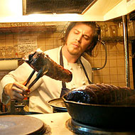 Kirschen-Clark, in the kitchen.