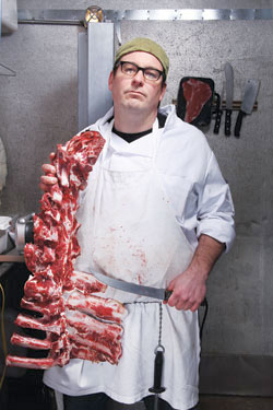 Tom Mylan, Williamsburg butcher.