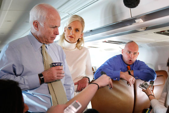 John and Cindy McCain with advisor Steve Schmidt.