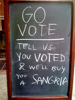 Free Ice Cream, Coffee, and Sangria Today; Obama Girl Tonight