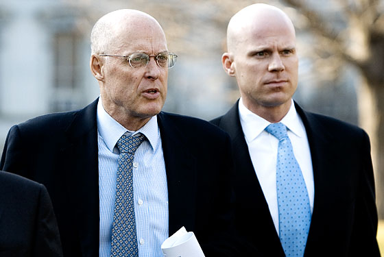 Left, Henry Paulson. Right: Paulson Doppelganger James Lambright