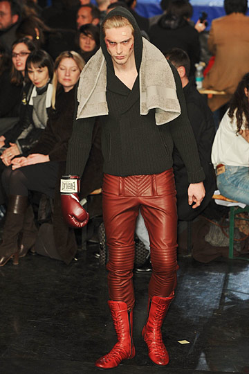 Bloody Boxer model from Gaultier Fall 2010 collection