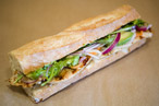 Chicken, arugula, basil, pâté, and avocado!