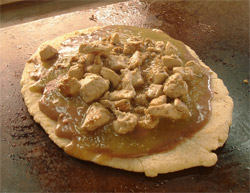 A huarache in the making at El Rey del Sabor.