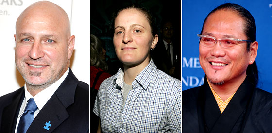 From left, Tom Colicchio, April Bloomfield, and Masaharu Morimoto.