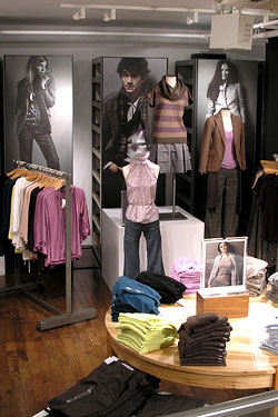 Inside an empty Gap store.