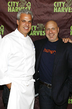 Eric Ripert and Tom Colicchio at last night's City Harvest event.