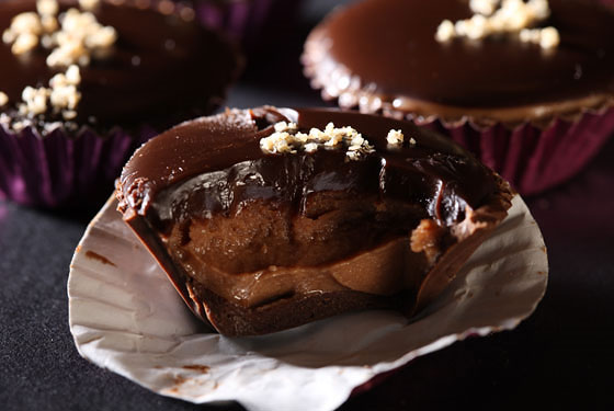 Kyotofu's chocolate white-sesame buttercups.