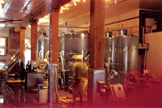 Don't drink while touring the steel fermentation tanks.