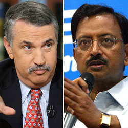 Friedman and Raju, chin buddies.