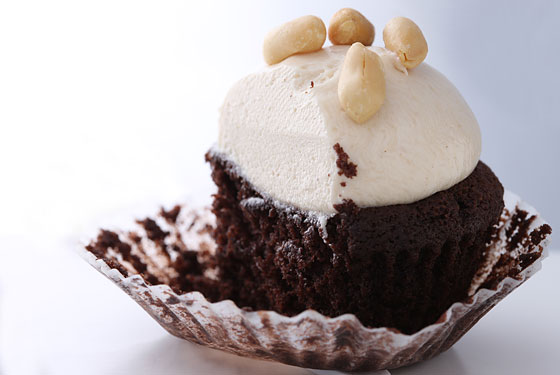 The Oopsy Daisy cupcake topped with peanut-butter buttercream at Baked NYC.