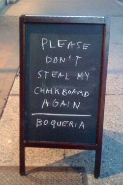 Suba Closes Next Saturday; Boqueria’s Chalkboard Goes Missing