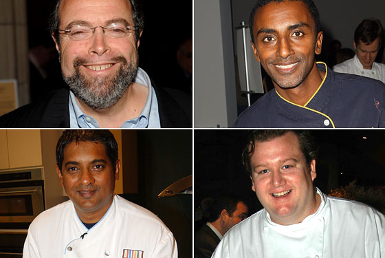 Clockwise from top left: Drew Nieporent, Marcus Samuelsson, Michael White, Floyd Cardoz.
