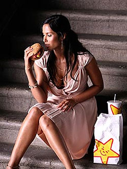Padma Does a ‘Burger Shot’ for Hardee’s
