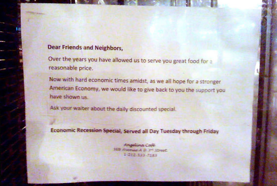 Angelina Café’s Daily Recession Special