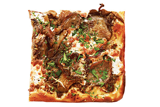 A funghi slice at Veloce Pizza.