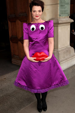 Lulu Guinness Wears a Grimace