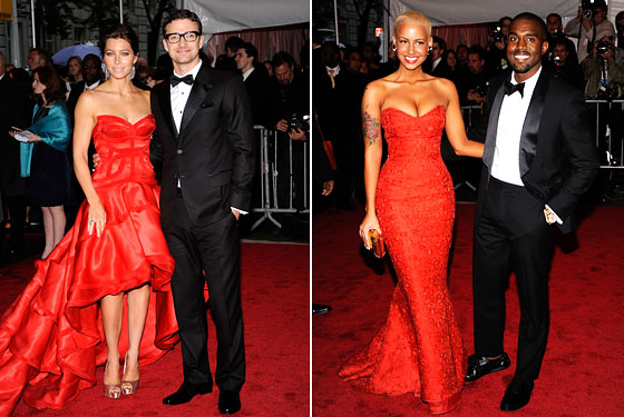 Justin and Jessica and Kanye and Amber at the Met gala last month.