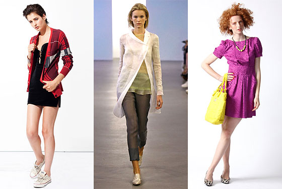 Resort looks from left: Vena Cava, Calvin Klein, and Marc by Marc Jacobs.