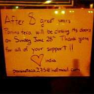 Panino’teca 275 to Close Sunday