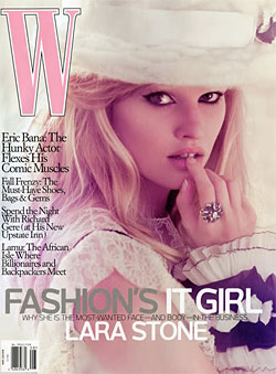 Lara on the August cover of W.