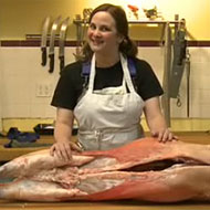 Watch Julie Powell Butcher a Lamb