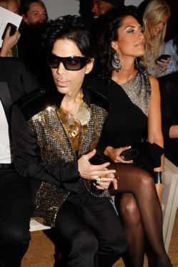 Prince at YSL in a jacket he designed himself.