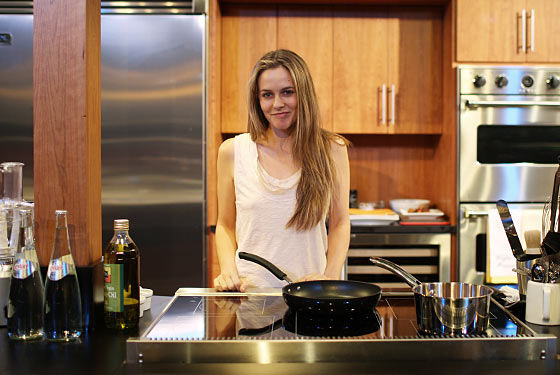Alicia Silverstone at her cooking demo at the New York City Wine & Food Festival.