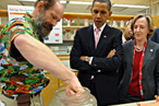 Obama Examines Brown Goo at MIT