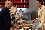 Tom Colicchio and Sandee Birdsong are all smiles â€” before the judging starts.