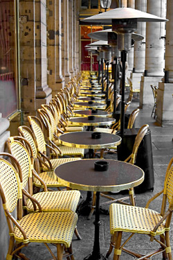 Heated outdoor seating in Paris, where everything is more civilized.