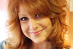Julie Klausner has a cup of tea at home.
