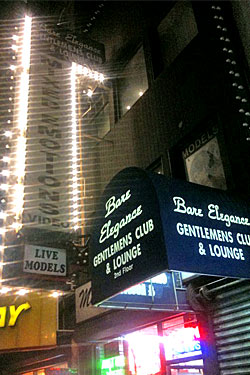 The Last Seedy Thing in Times Square, Bare Elegance, Has Been Toppled