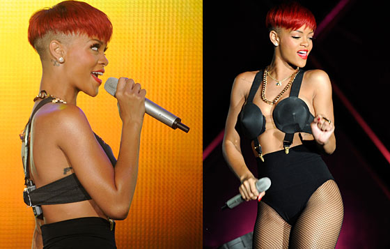 rihanna new hairstyle 2010. Rihanna Has a New Red Bowl