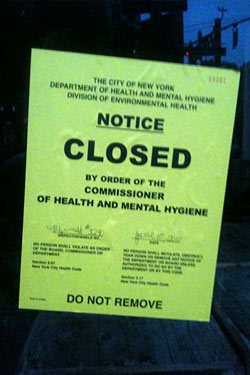 White Slab Palace Conked by Health Department