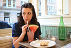 Benincasa sips some watermelon lemonade at Bubby's.