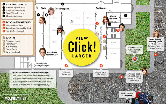 Map of Glee's McKinley High