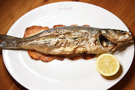The Branzino al Forno at Eataly's Il Pesce.