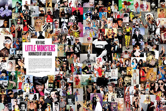 V magazine featured a collage of Lady Gaga's fans dressed up in their little
