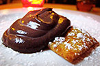 The sanguinaccio and chiacchiere at Ornella Trattoria.