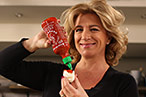 Scala Quinn, on set, with some Sriracha and one of "Greg's eggs."