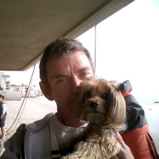 michael patrick king and gidget the dog