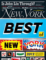 Cover of New York Magazine's Best of New York issue