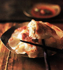 Image of Crab Pot Stickers With Spicy Sesame Dipping Sauce - Appetizers, New York Magazine