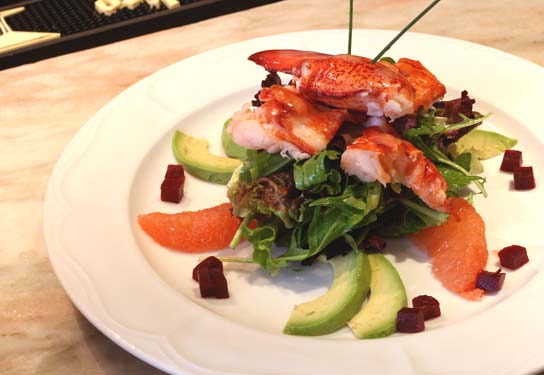 
Maine Lobster Salad With Avocado, Beets, Ruby Red Grapefruit and Baby Greens in a Champagne Vinaigrette

