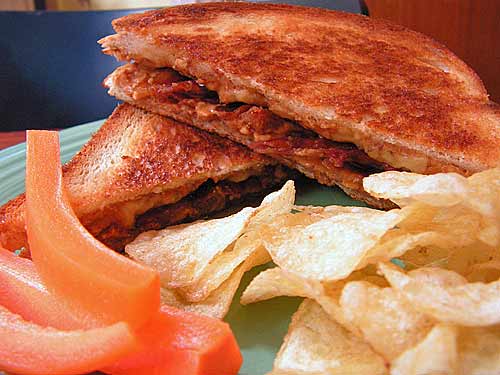 
The Elvis: grilled peanut butter, banana, honey and bacon. 