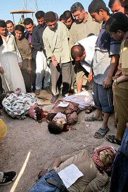 corpses of alleged homosexuals, Baghdad